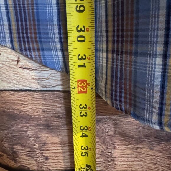 Roundtree & Yorke Men's XL Plaid Button Up Shirt Long Sleeve Blue Casual Preppy - Picture 5 of 5